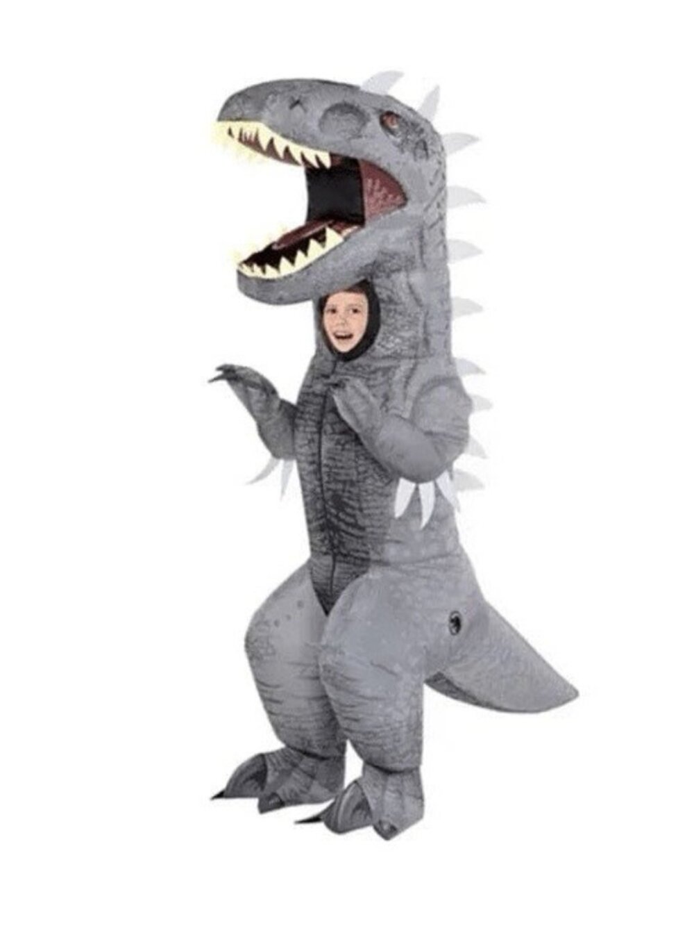 HALLOWEEN Kid Dinosaur Jurassic World Indominus Rex Inflatable Jumpsuit Costume